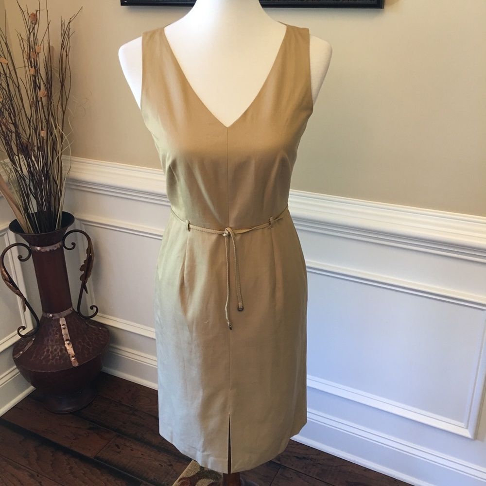J Crew Belted Shift Dress Sz 4P